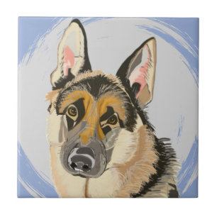 Gorgous German Shepherd, Alsatian Kakelplatta