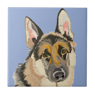 Gorgous German Shepherd, Alsation Hund Kakelplatta