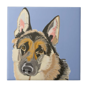 Gorgous German Shepherd, Alsation Hund Kakelplatta