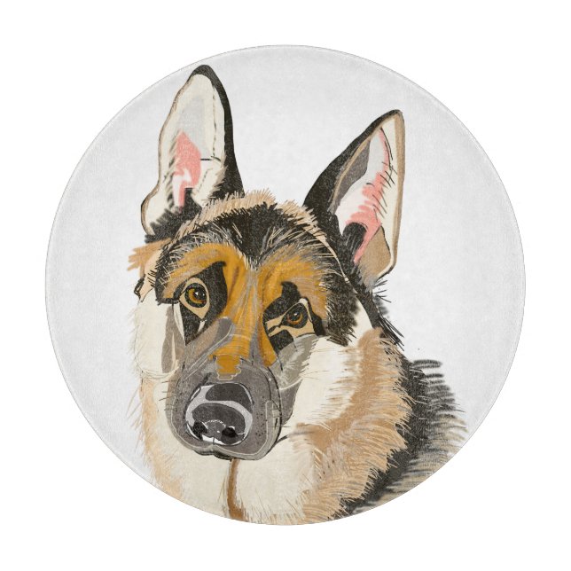 Gorgous German Shepherd, Alsation Hund Teckning (Framsidan)