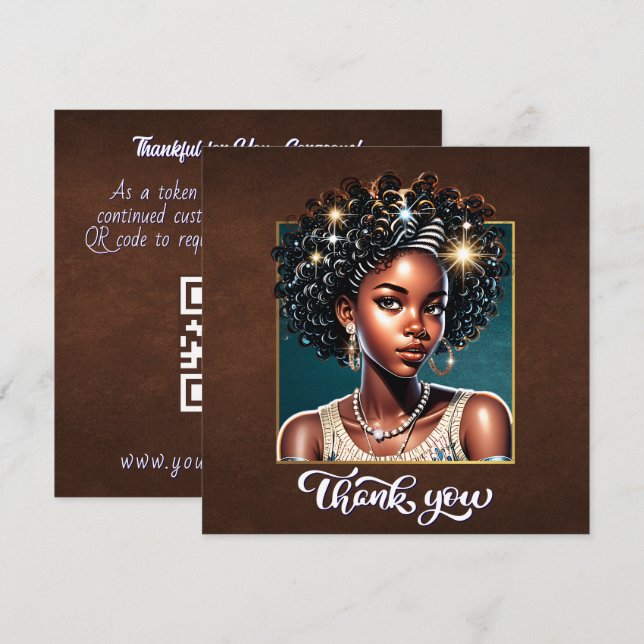 Gorgous Girl Gratitude Card Inbjudningar (Fram/baksida)