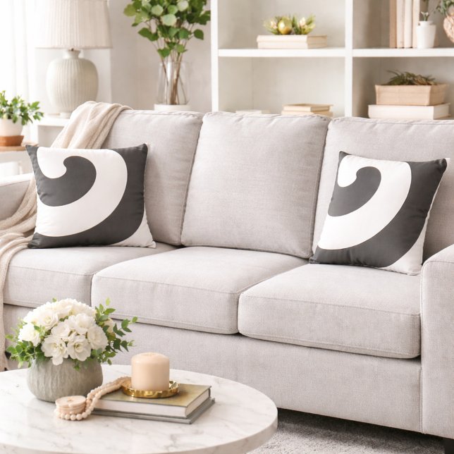 Gorgous Grått och White Swirls Kudde (Skapare uppladdad)