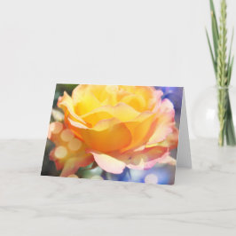 Gorgous gul ros-blomman.  Floralfotografi. Helgkort