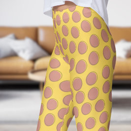 Gorgous Gult Mustard Polka Dot Mönster Leggings