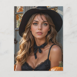 Gorgous Halloween Witch Vykort