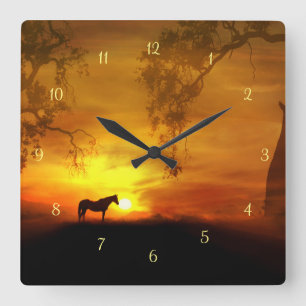 Gorgous Horse Clock Fyrkantig Klocka
