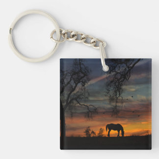 Gorgous Horse in Southwest Sunrise Keychain