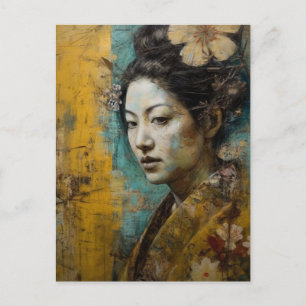 Gorgous Japansk Woman Collage Vykort
