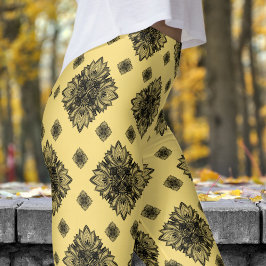 Gorgous Jasmin Gult Mandela Mönster Leggings
