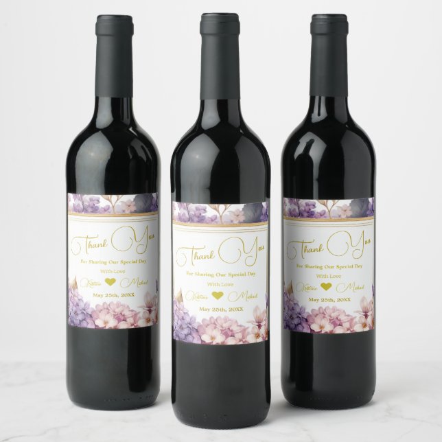 Gorgous Lavender Vineyard | Fototack Vinflaska Etikett (Flaskor)