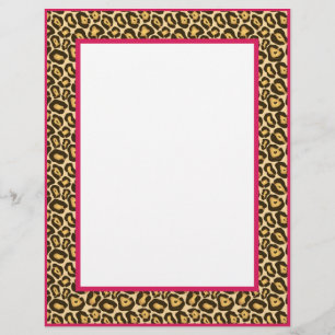 Gorgous Leopard Print Gräns Stationery - Rosa