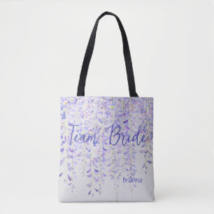 Gorgous Lilac Hanging Wisteria Team Bride Tote B Tygkasse
