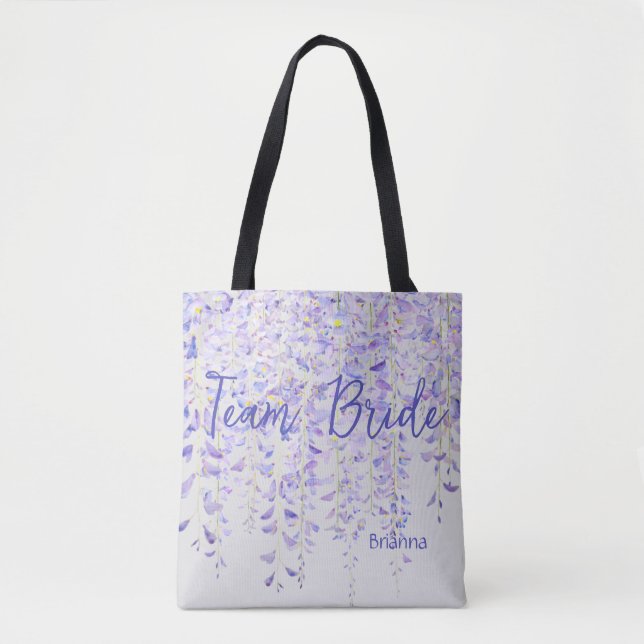 Gorgous Lilac Hanging Wisteria Team Bride Tote B Tygkasse (Framsida)