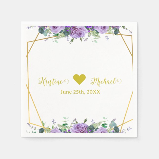 Gorgous Lilac och Lavender Vineyard Pappersservett (Framsidan)