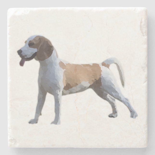 Gorgous Lycklig Beagle Marble Underlägg (Framsidan)