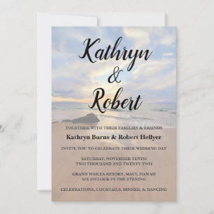 Gorgous Maui Beach Wedding Inbjudningar