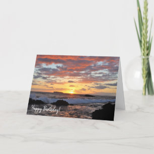 Gorgous Maui Orange Sunset Birthday Kort
