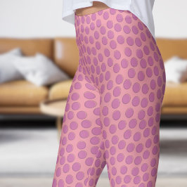 Gorgous Mauve och Rosa Polka Dot Mönster Leggings