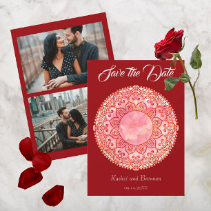 Gorgous Mehndi Bröllop spara datum Card Spara Datumet