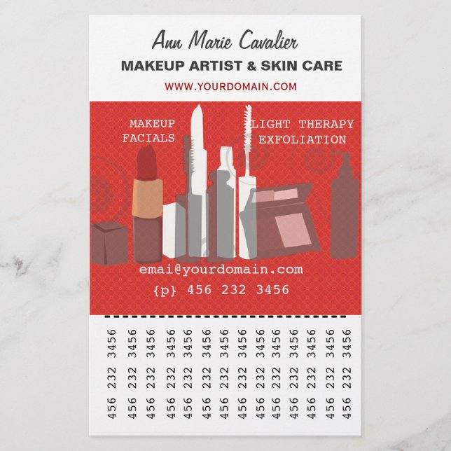 Gorgous Mode Beauty Makeup Artist Business Flygblad (Framsidan)