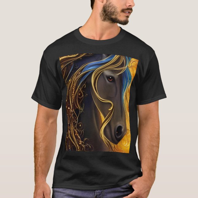 Gorgous Mörk Horse Triptych T Shirt (Framsida)
