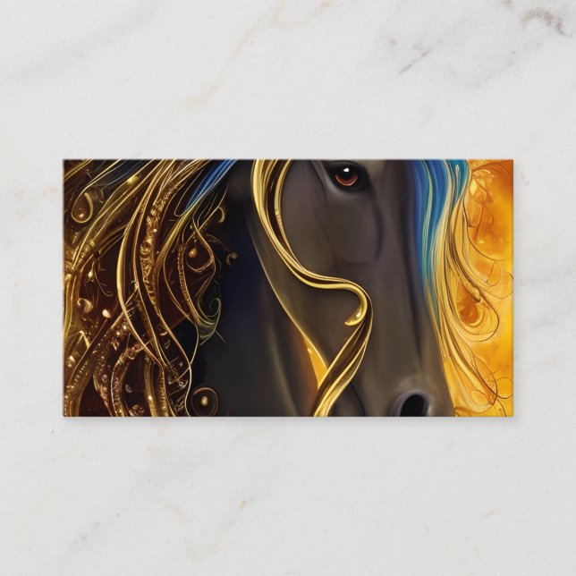 Gorgous Mörk Horse Triptych Visitkort (Framsida)