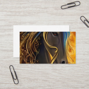 Gorgous Mörk Horse Triptych Visitkort