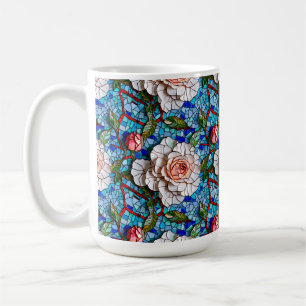 Gorgous Mosaic Flowers Mönster Kaffemugg
