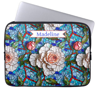 Gorgous Mosaic Flowers Mönster Personlig Laptop Fodral