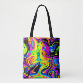 Gorgous Neon Liquid Marble Tote Bag Tygkasse