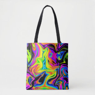 Gorgous Neon Liquid Marble Tote Bag Tygkasse
