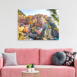 Gorgous Palermo, Siciliens Italien på ett Cliff Canvastryck
