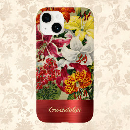 Gorgous Red and Guld Vintage Lilies med Monogram