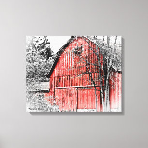 Gorgous Red Barn Canvastryck