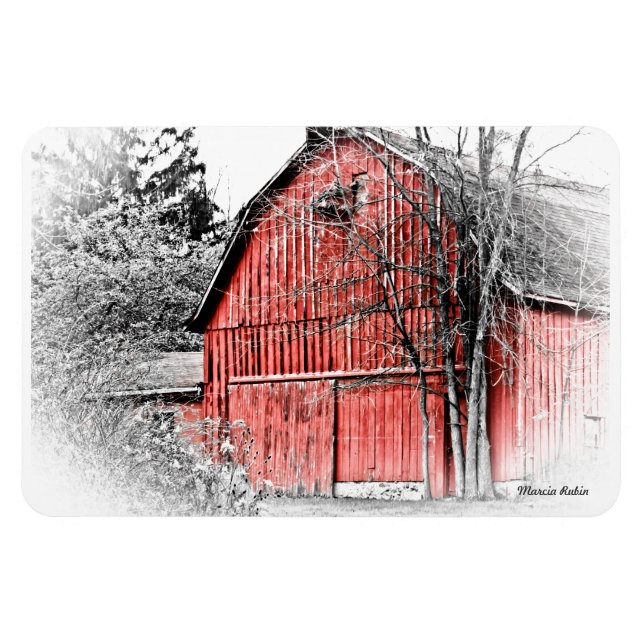 Gorgous Red Barn Magnet (Horisontell)