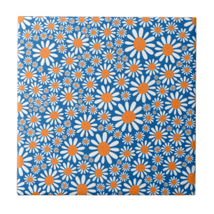 Gorgous Retro Daisy Mönster Kakelplatta