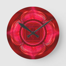 Gorgous Ruby Red Mandala Clock! Rund Klocka