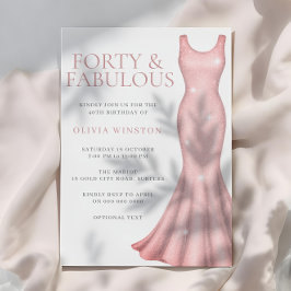Gorgous Shimmer Dress 40 Birthday Party Inbjudningar