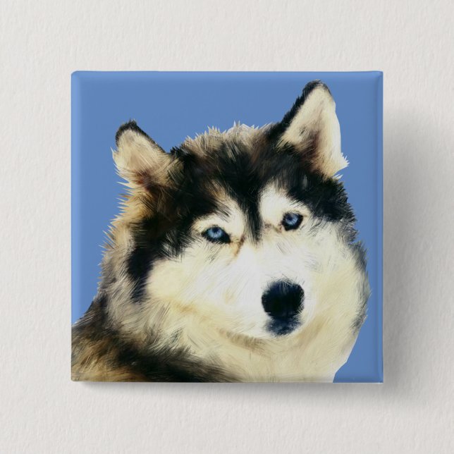 Gorgous Siberian husky Pin Button Knapp (Framsida)