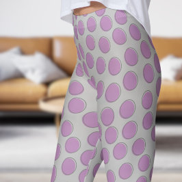 Gorgous Silver Polka Dot Mönster Leggings