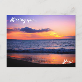 Gorgous Sunset on Maui Postcard Vykort