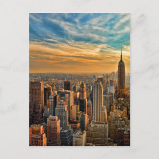 Gorgous Sunset på Manhattan, New York City Vykort