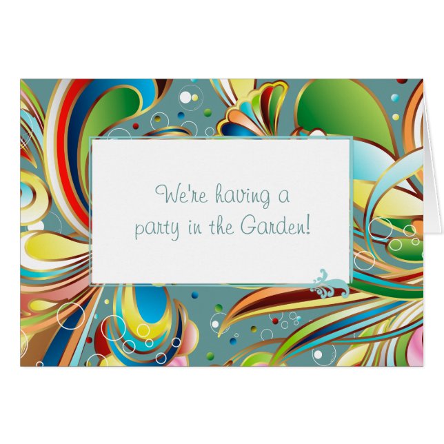 Gorgous Swirling Flowers Hälsningskort (Framsidan Horizontal)