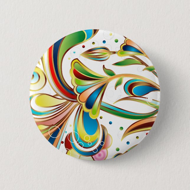 Gorgous Swirling Flowers Knapp (Framsida)