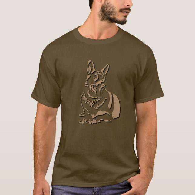 Gorgous Tan German Shepherd Manar-Shirt T Shirt (Framsida)