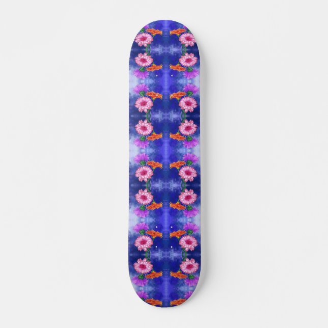 Gorgous Three Färg Gerberas Skateboard (Framsida)