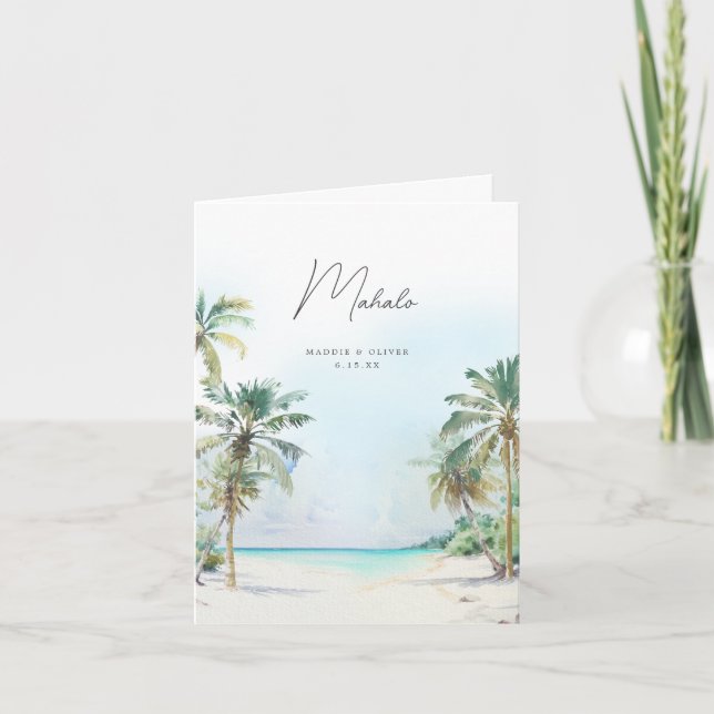 Gorgous Tropical Beach Island Destination Wedding Tack Kort (Framsida)