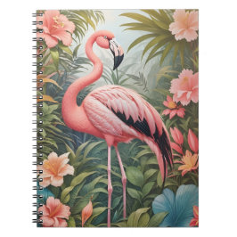 Gorgous Tropical Rosa Flamingo Bird Anteckningsbok