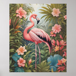Gorgous Tropical Rosa Flamingo Bird Poster