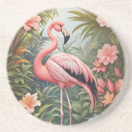 Gorgous Tropical Rosa Flamingo Bird Underlägg